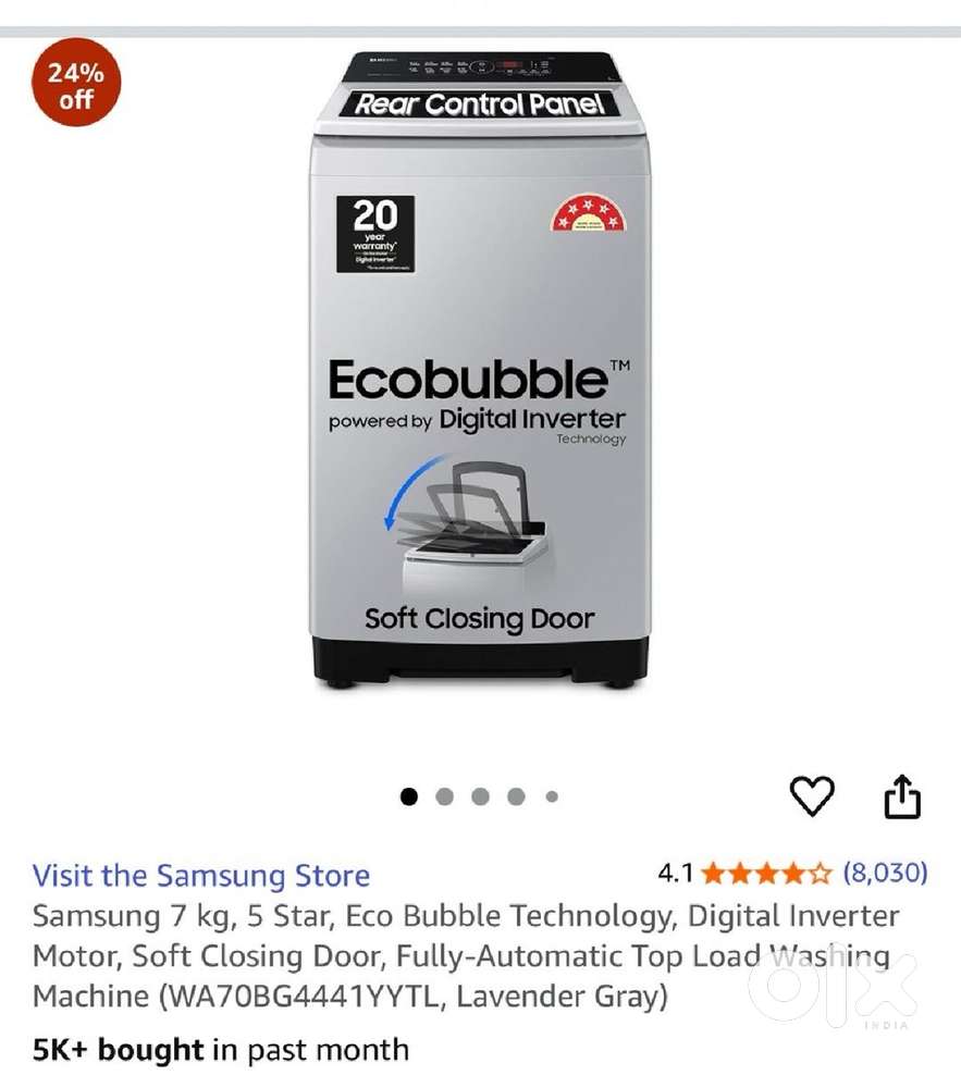 Samsung inverter Fully automatic top load