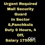 Mall Security gaurd job Sector 8,Panchkula