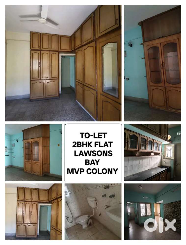 2BHK FLAT MVP Lawsons bay with wooden cupboards TO-LET