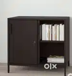 Metal cabinet with sliding door and 3 trays trolly for home/office use