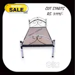 Cot, Wooden cot , Steel Fancy Bed, Single , double , Queen , King wer6