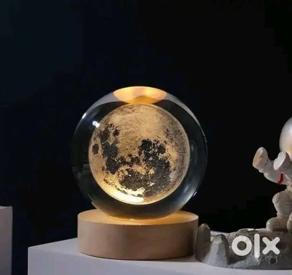 Glass lamp Moon 3D ball astronomy light lamp with base