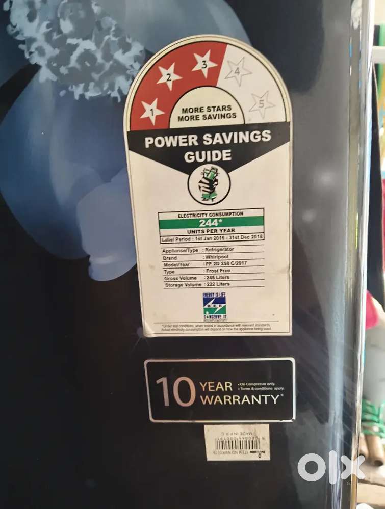 Whirlpool 245L Double Door Frost Free Refrigerator – Working Perfectly