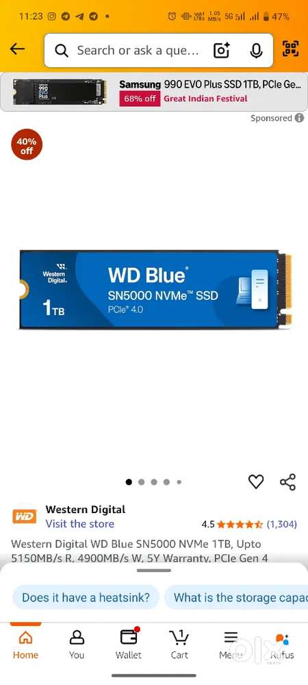 1 TB non used ssd