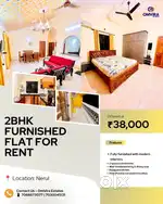 2bhk furnished flat for rent in nerul