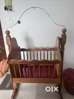 Pure Sagwan (Teak) Wood Baby Cradle – Strong, Elegant