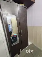 Wooden wardrobe and side cupboard/ drawer - MDF 2 door with mirror