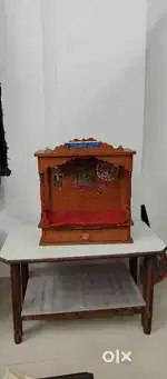 Wooden Table and Mandir