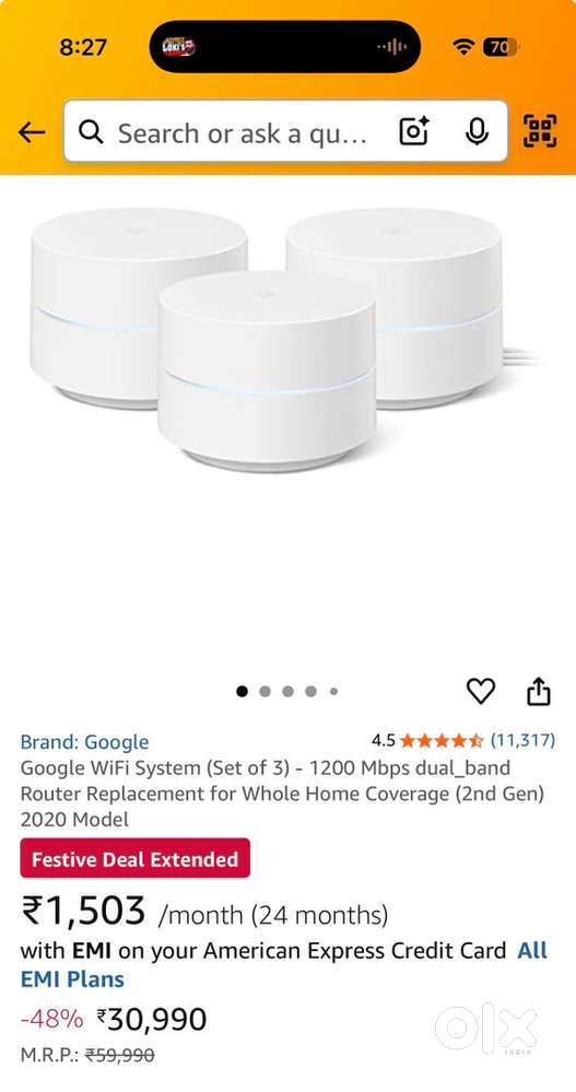 Google wifi router - 3 pack mesh  from the US
