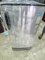 I'd 68 Godrej single door steel finish fridge within the stabilizer