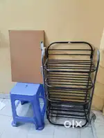 Book shelf + plastic stool  + paper holder