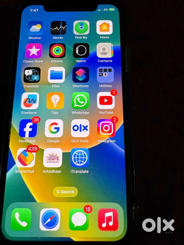 iPhone x64 GB candishan ok fese id not wark