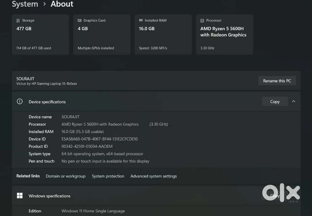 HP Victus Laptop 5th gen