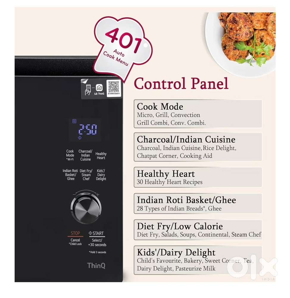 LG microwave latest model charcoal wifi enabled 32 L. Scan to cook