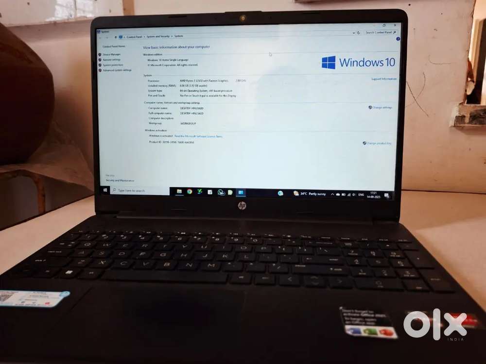 Hp laptop 
processor Amd Ryzen 3 third generation