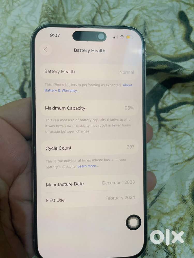 iphone 15 pro battery health 95