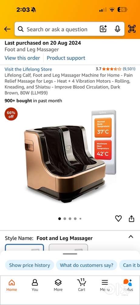 Most relaxing leg and foot massager. Lifelong Foot and leg massager