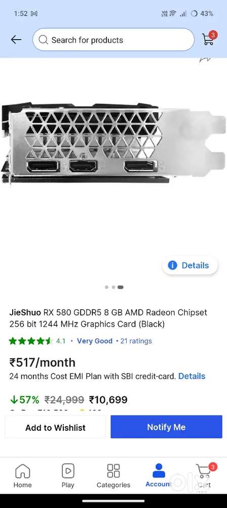 Graphic card Rx580 8gb