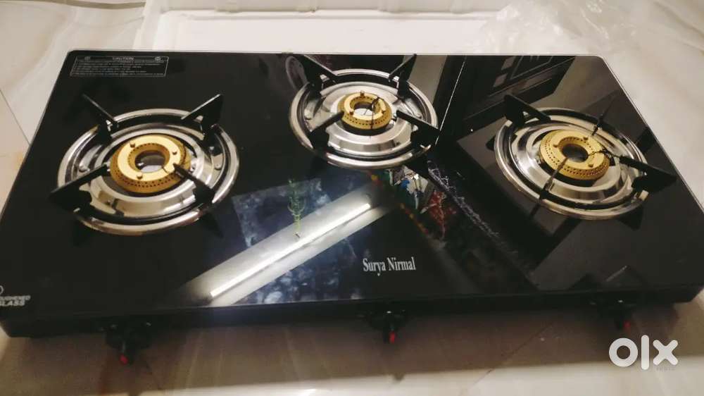 Brand new gas stove BK glass manual gas stove(3 barnals)