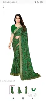 Designer georgette bandhani sarees with running blouse
