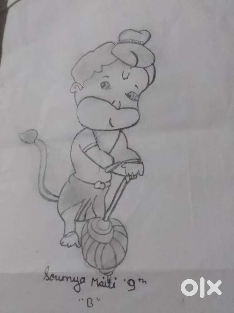 It is a  sketching of lord  Hanuman ji its make only solo piece