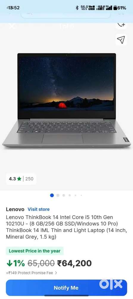 i5 10th Generation 8/256