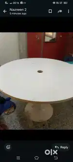 Wood round dining table