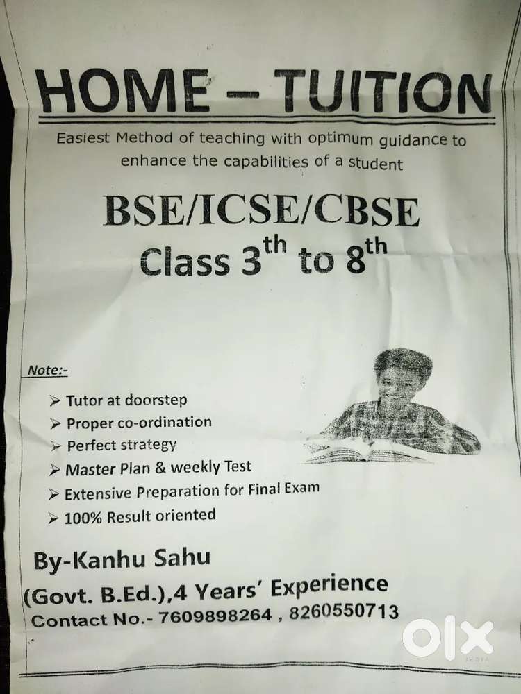 HOME TUITION (Class 3 to 8 ICSE and CBSE)