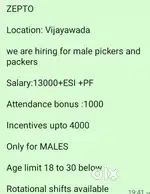 Wanted picking packing boys in Vijayawada