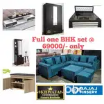 Khwaja furniture. Full One BHK set. Bajaj finance available.