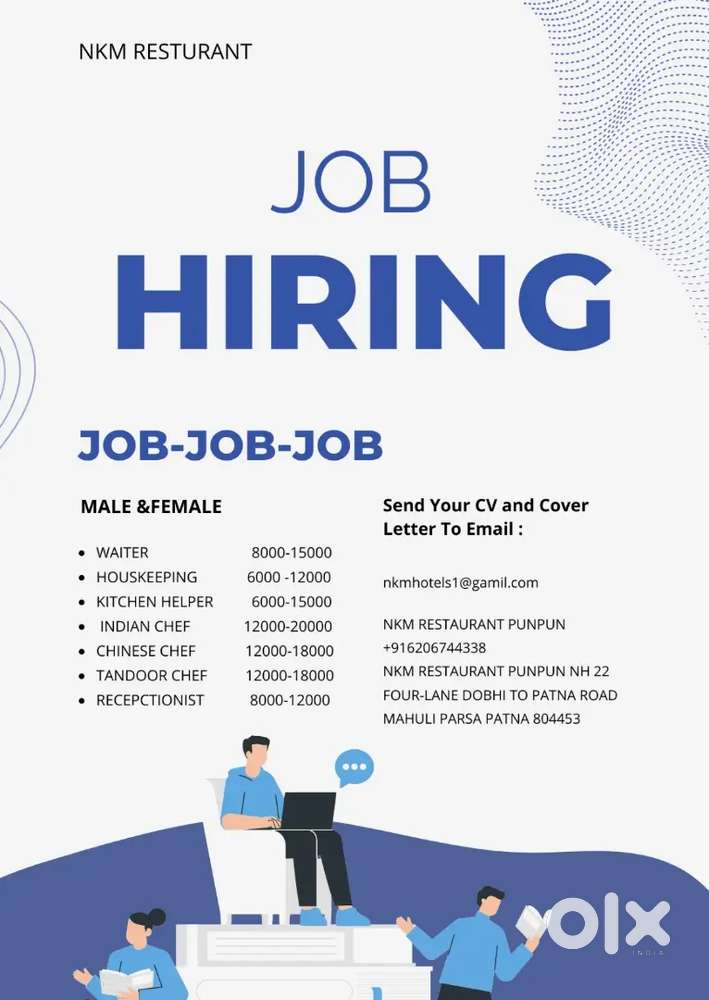 Waiter  housekeeping  helfer  cheff infian chinesh  tandoor