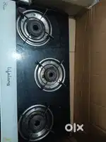 3 gas burner chula with glass top