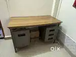 Intact Condition Plywood Finish Metal Table