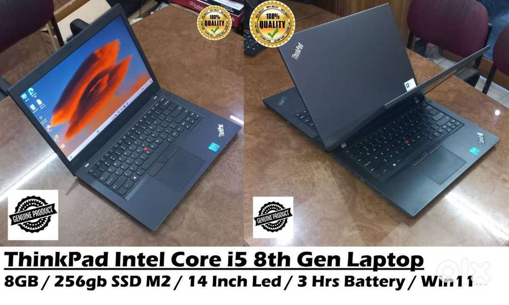 ThinkPad i5 8th Gen Business Laptop / Dell / HP / Lenovo also Availb