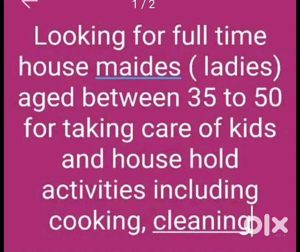 Full time / part time house maids