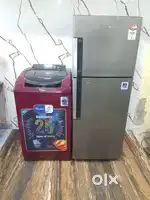 Whirlpool double door refrigerator and whripool top load washing machi