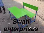 New wooden top iron fram table bench set school furniture