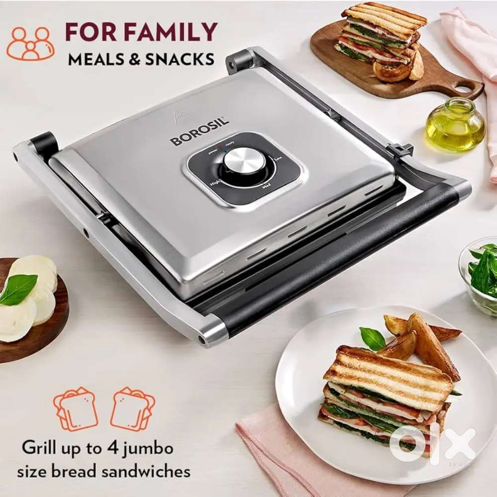 Borosil Super Jumbo 2000-Watt Grill Sandwich Maker.