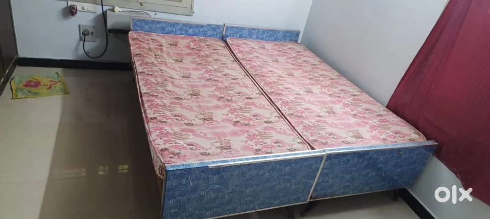 King size bed(Two cots and Two mattress)