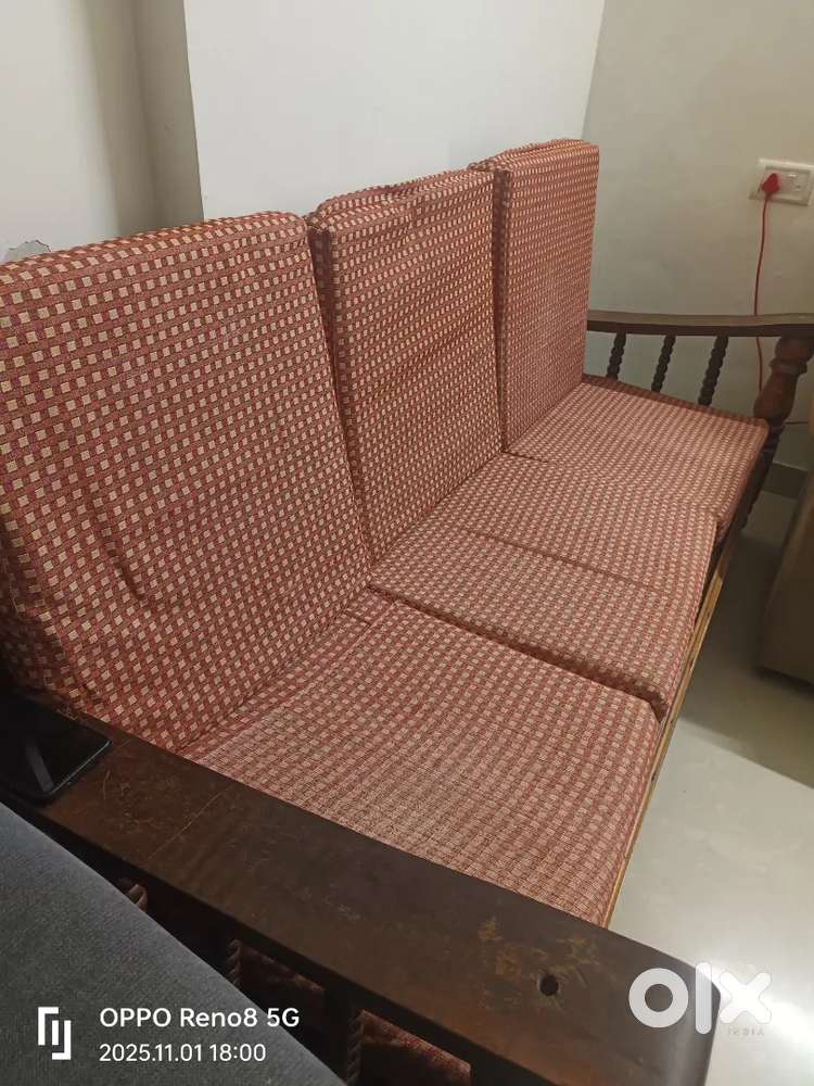 Wooden Sofa with cushions