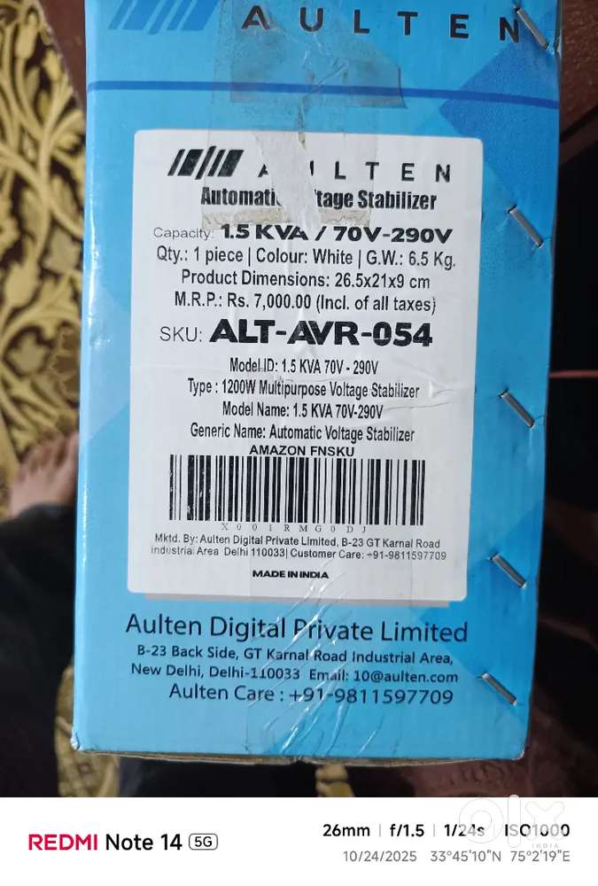 1.5 kv stabilizer Aulten