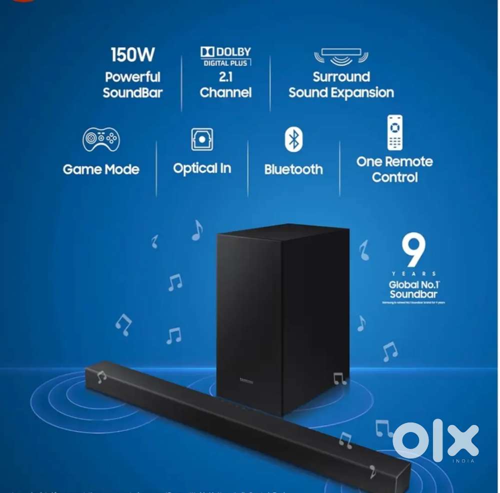 Samsung 150W Dolby Digital soundbar with woofer in excellent condition