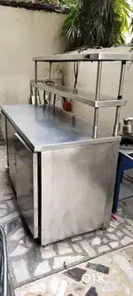 Fridge and deep freezer Steel counter