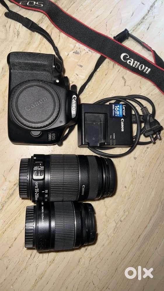 Canon 1300D with 2 lenses
