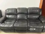 Leather recliner sofa