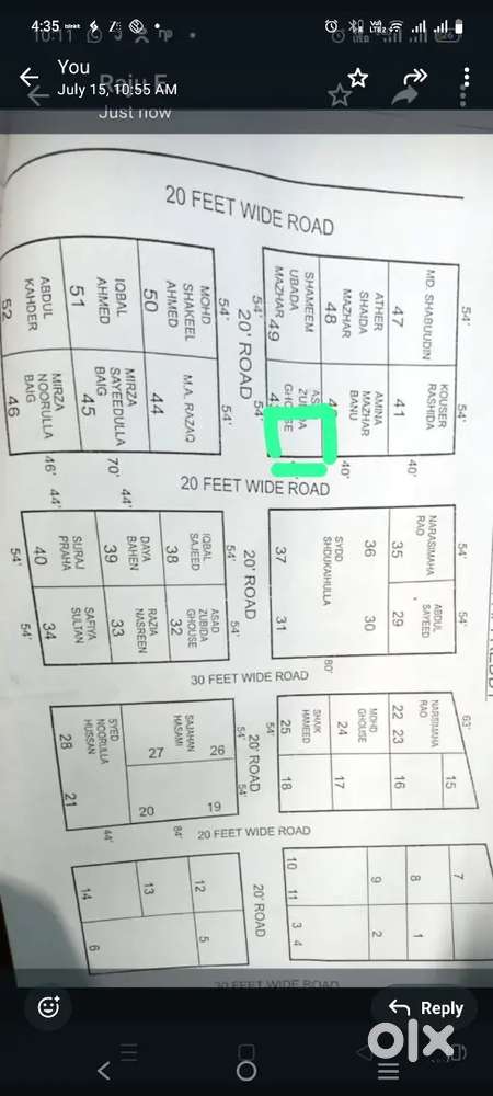 Plot for sale 120 yard both side road location at Dargha