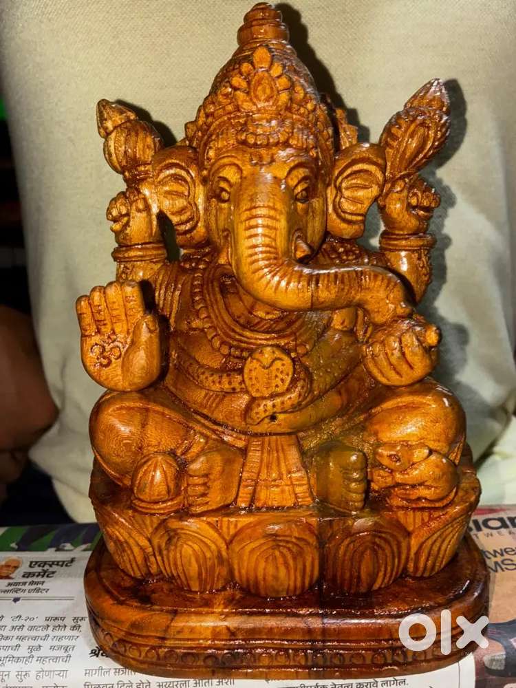 Wooden Ganesh idol