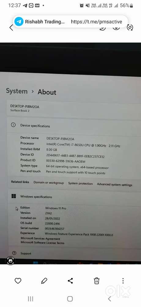 Microsoft surface book 2