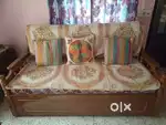 One Teak Wood Sofa-cum-Bed (King-Size) & Two Teak Wood Sofa