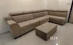 LUNGER SOFA SET WITH ADJUSTABLE HEADREST AND DIMOND STITCHING IN STARF